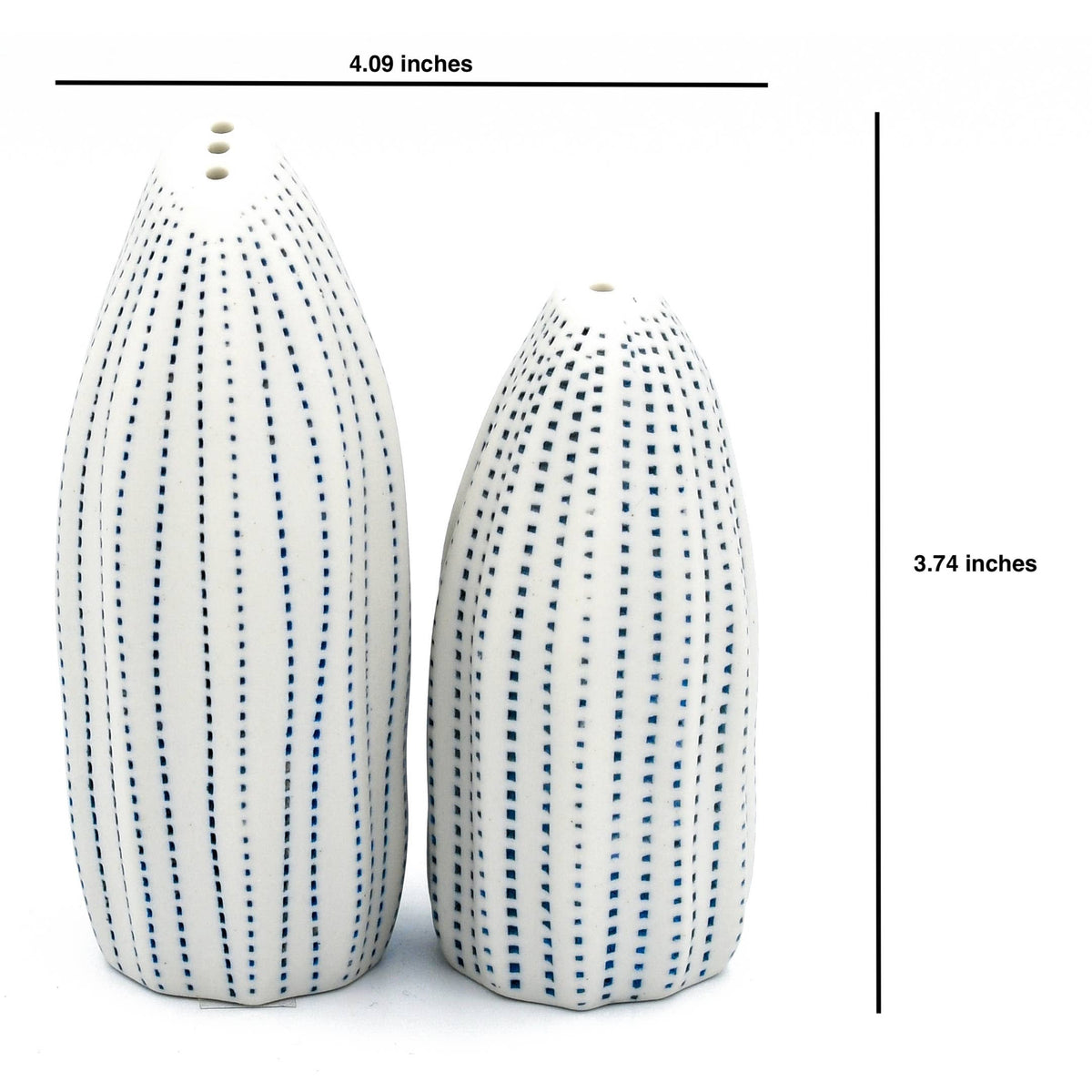 Art Floral Trading Seda Handcrafted Dotted Porcelain Salt and Pepper Shaker Set
