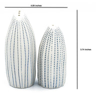 Art Floral Trading Seda Handcrafted Dotted Porcelain Salt and Pepper Shaker Set