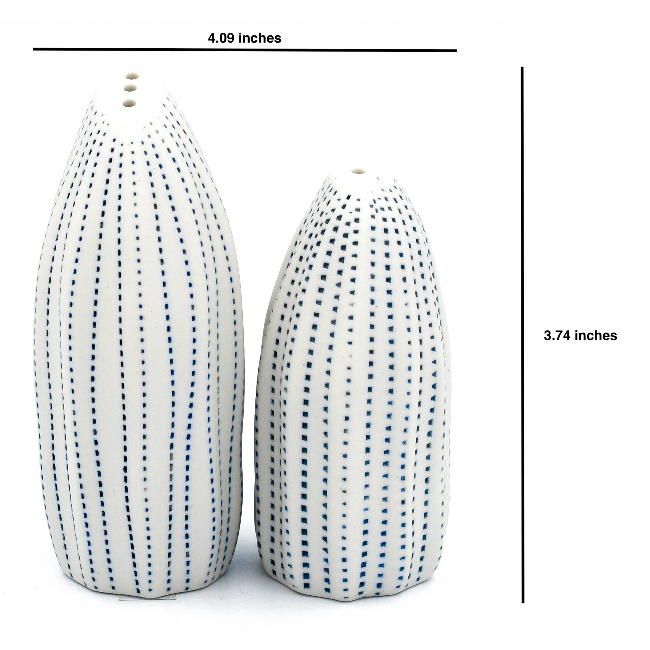 Art Floral Trading Seda Handcrafted Dotted Porcelain Salt and Pepper Shaker Set