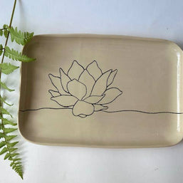 CSF Ceramics Rounded Tray: Lotus