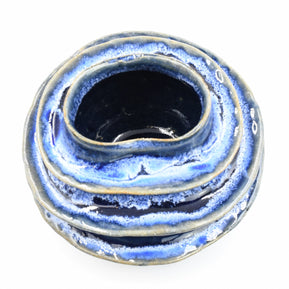 Luffa Ring Vase - Small - Effect Blue