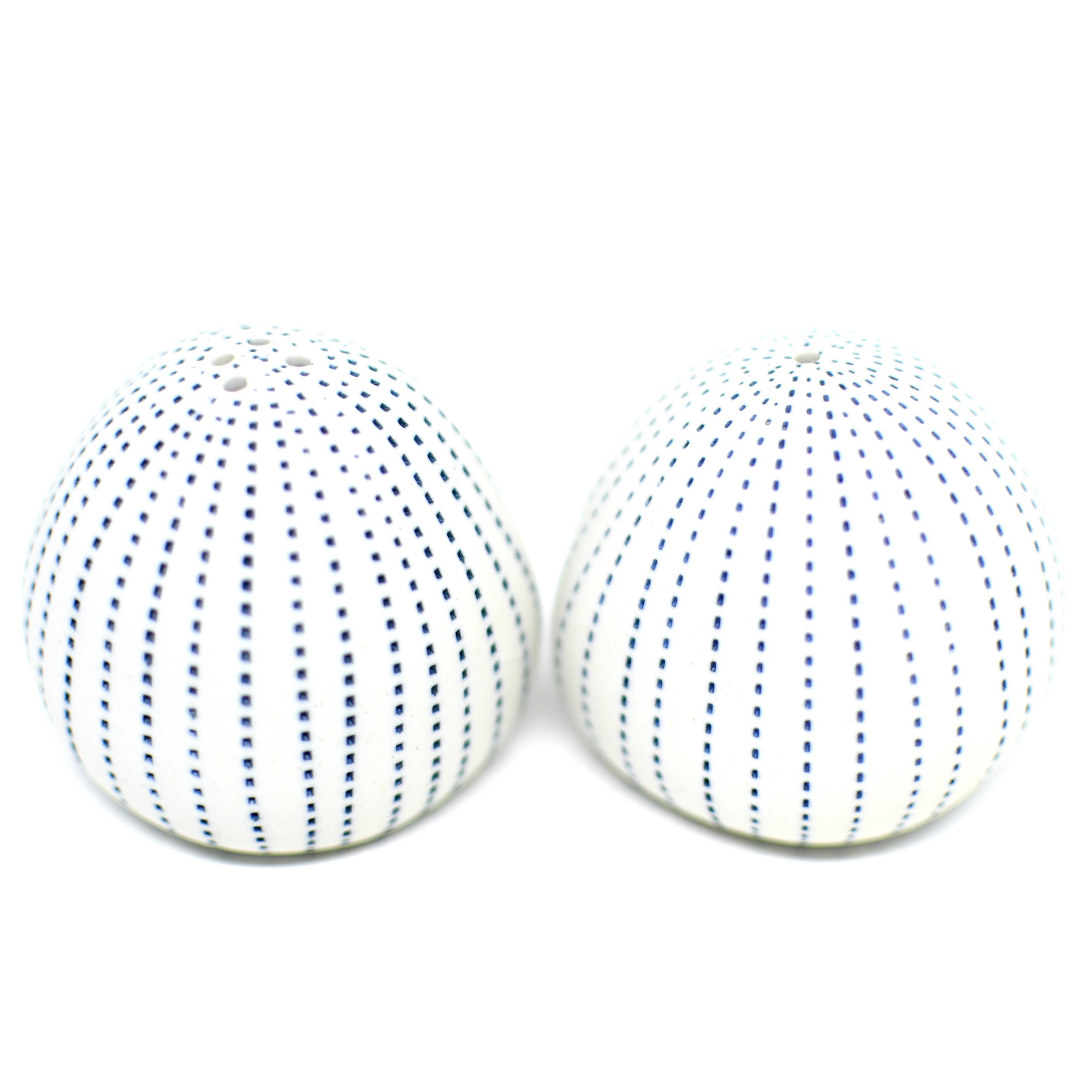 Art Floral Trading Pebble Handcrafted Dotted Porcelain Salt and Pepper Shaker Set