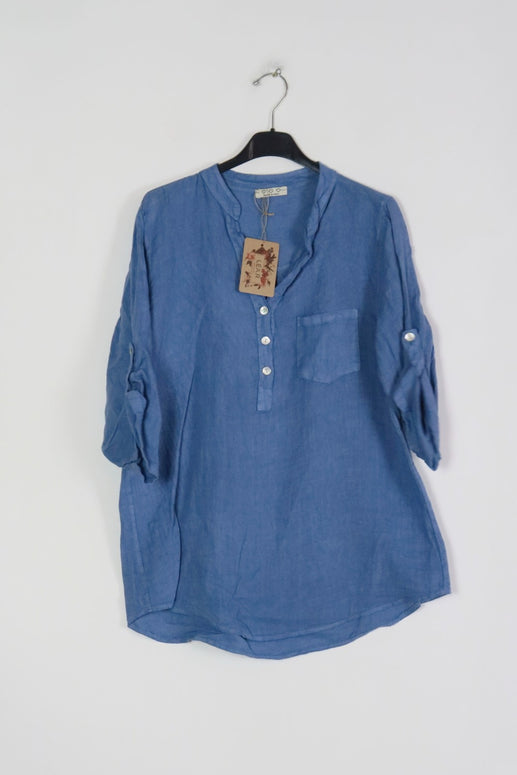 LÉA & LUC Linen Button Up Blouse