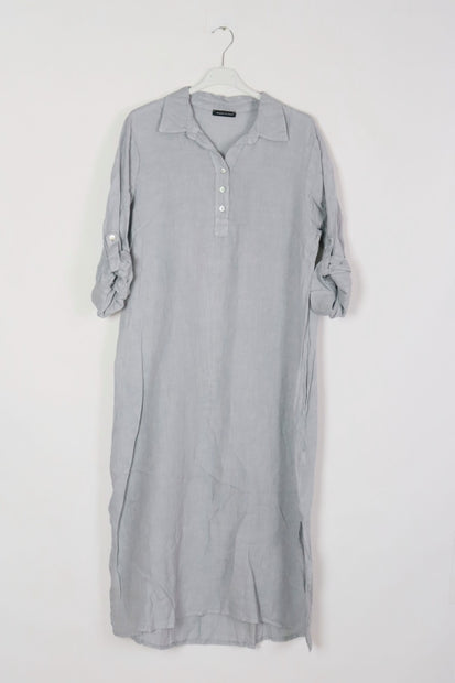 LÉA & LUC - Collared Half Button Maxi Dress