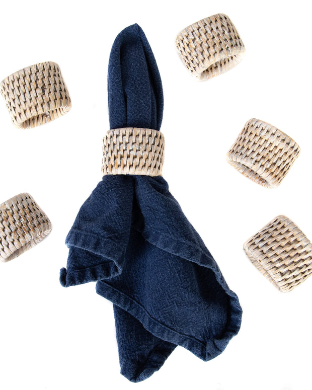 Rattan Oval Napkin Rings 6-piece Set