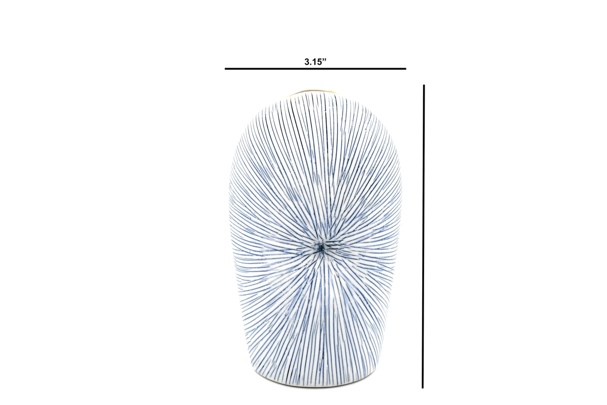 AFT Blue Striped Diva Tall Mini S-Handcrafted Porcelain Bud Vase