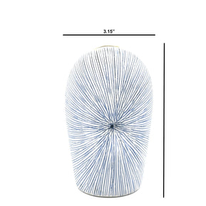AFT Blue Striped Diva Tall Mini S-Handcrafted Porcelain Bud Vase