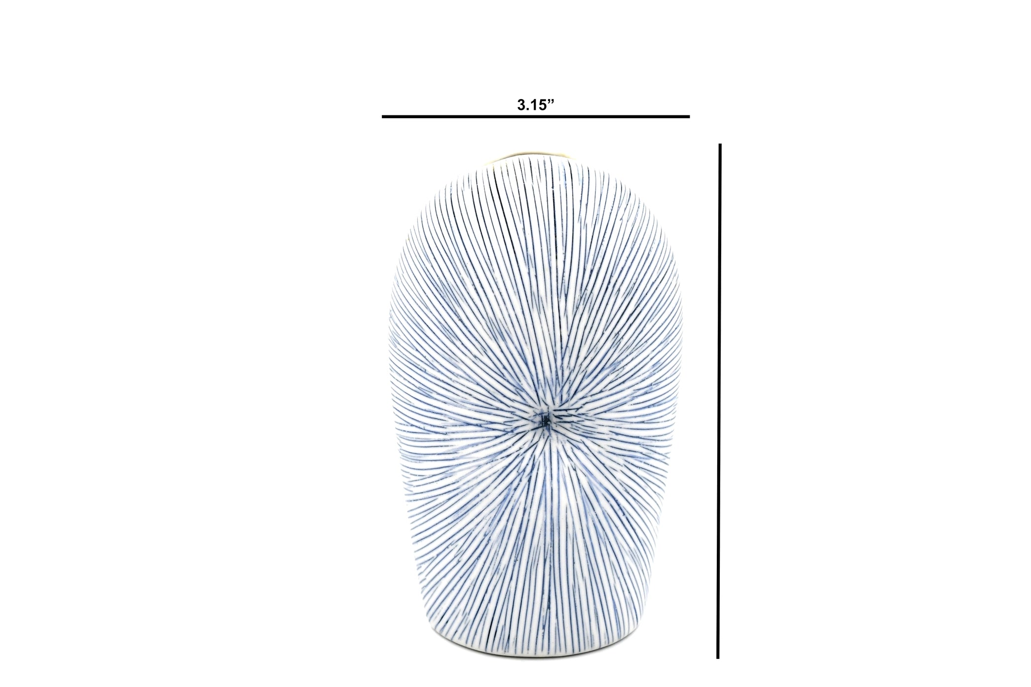 AFT Blue Striped Diva Tall Mini S-Handcrafted Porcelain Bud Vase
