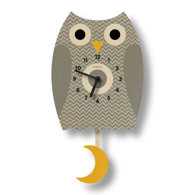 Owl Pendulum Clock - Wood