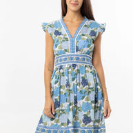 Bindu Mini Celine Dress Hydrangeas