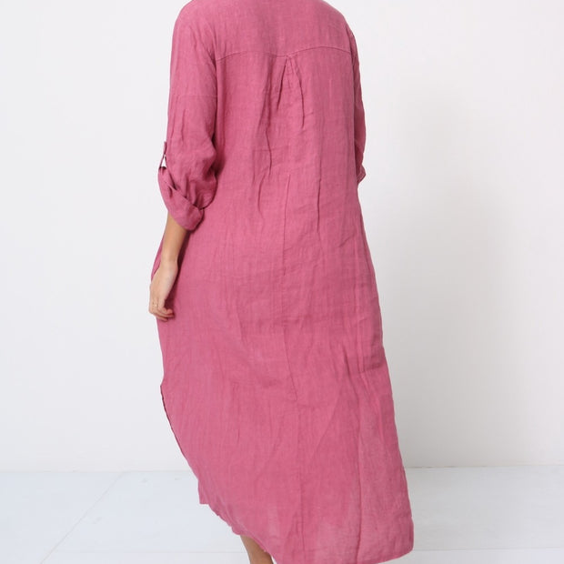 LÉA & LUC - Collared Half Button Maxi Dress