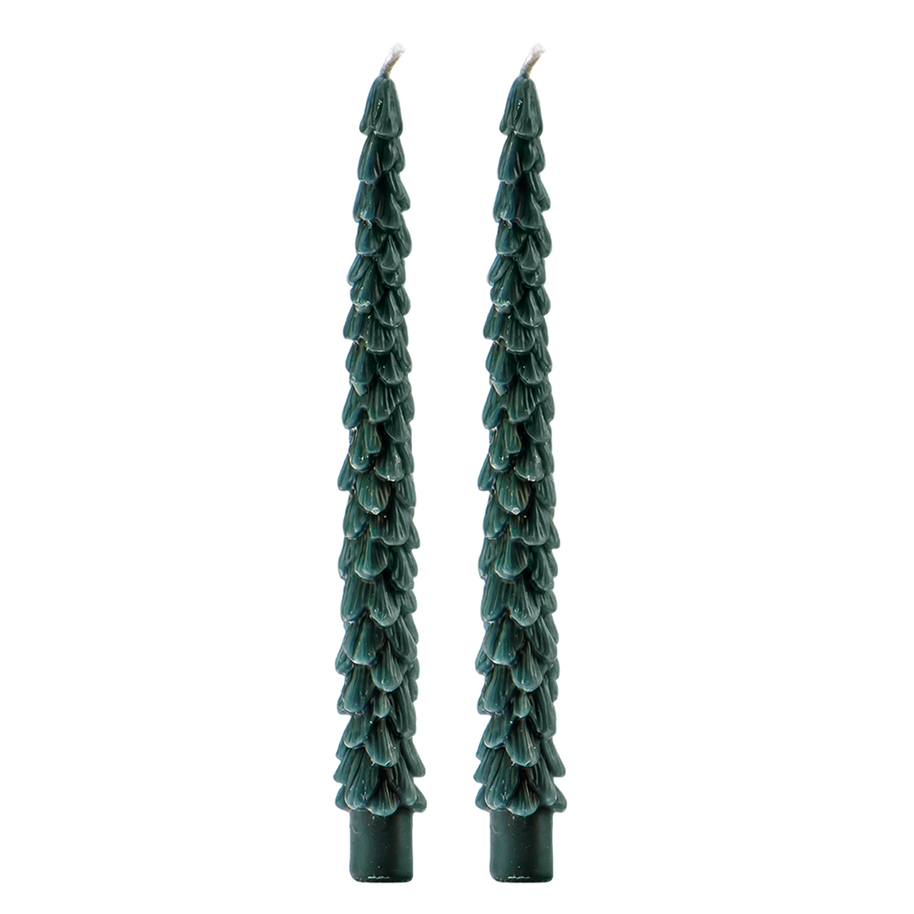 Tree Taper Candles, Set of 2 - Christmas Decor