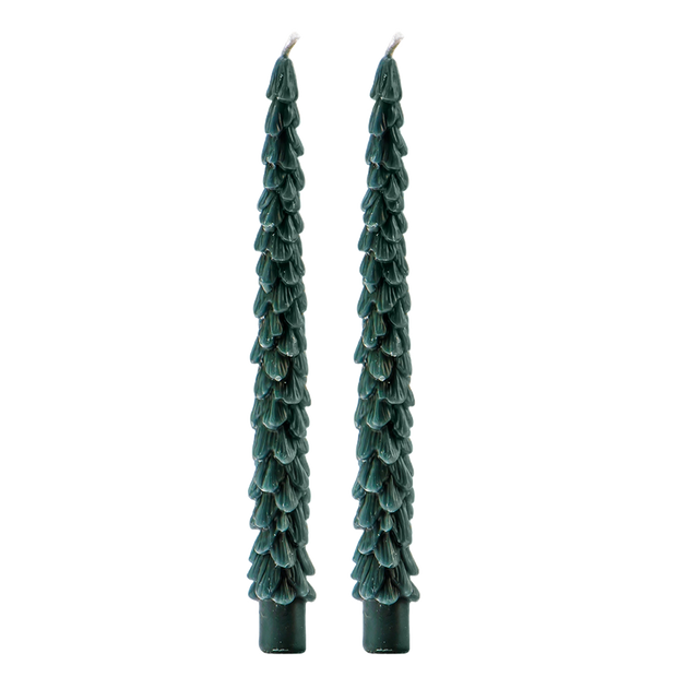 Tree Taper Candles, Set of 2 - Christmas Decor