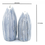 Art Floral Trading Seda Handcrafted Striped Porcelain Salt and Pepper Shaker Set