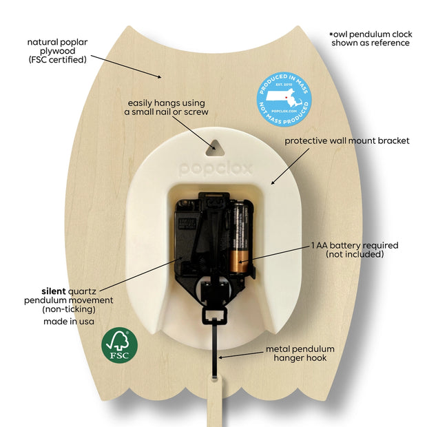 Puppy Pendulum Clock - Wood