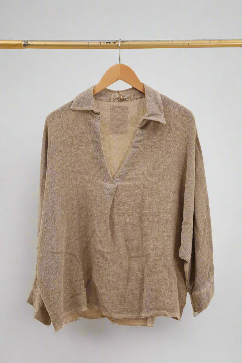 LÉA & LUC Popover Linen Blouse