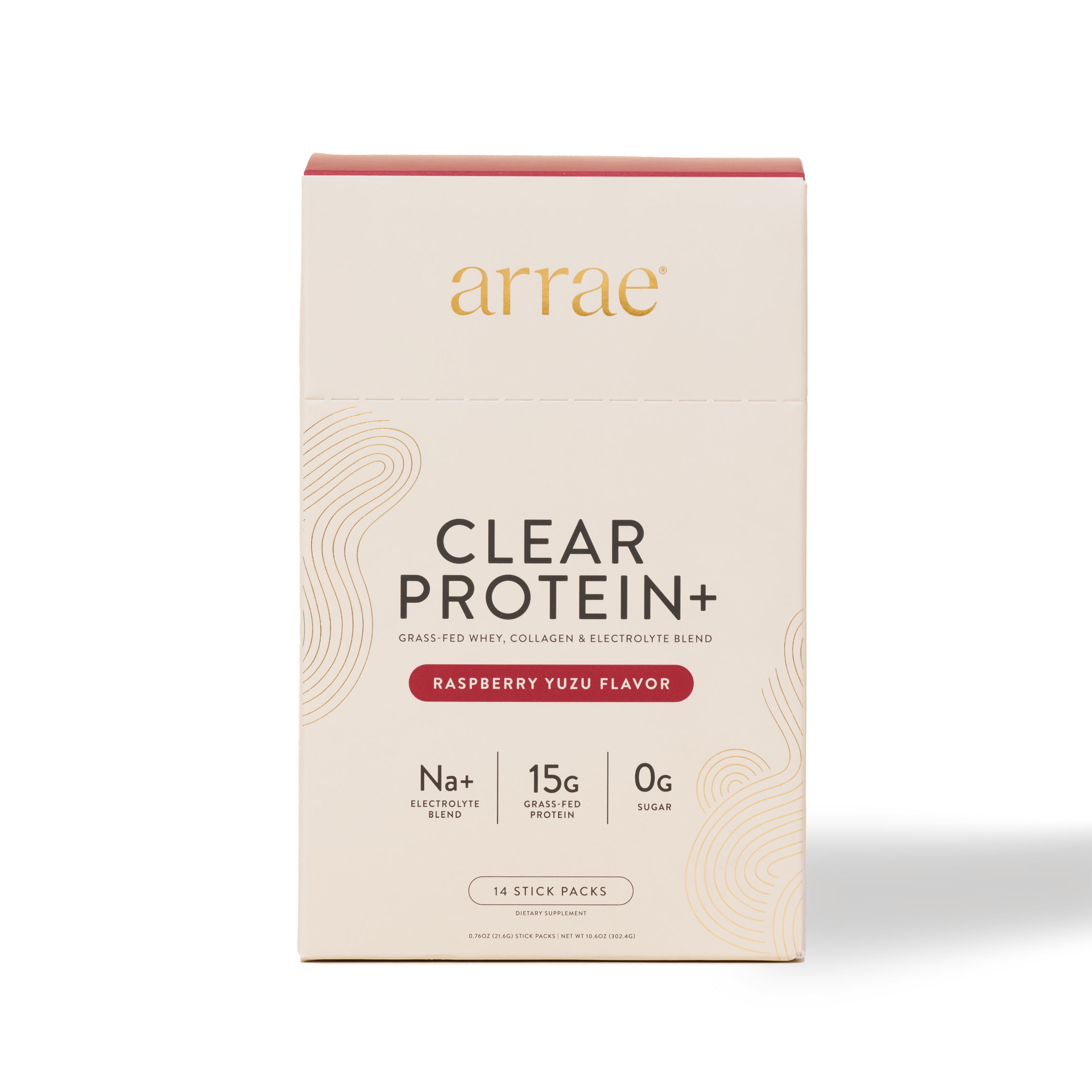 Arrae Clear Protein+ Powder Packets (14 Pack) in Raspberry Yuzu