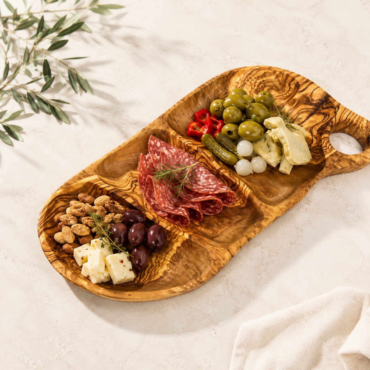 Olive Wood Appetizer Tray
