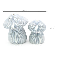 Art Floral Trading Blue Striped Mushroom Porcelain Salt and Pepper Shaker Set