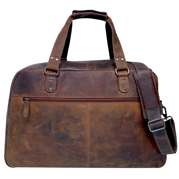 Rudy Leather Weekender Duffle Bag - Khaki