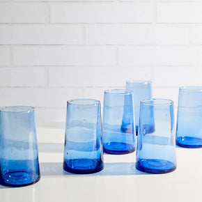 Verve Culture Moroccan Cone Glassware in Blue