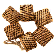 Rattan Oval Napkin Rings 6-piece Set