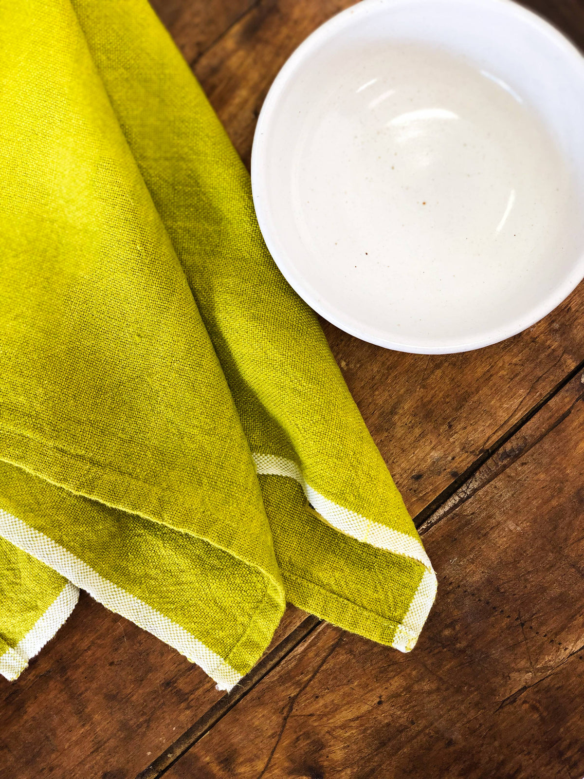 Caravan Home Chunky Linen Lime Towels