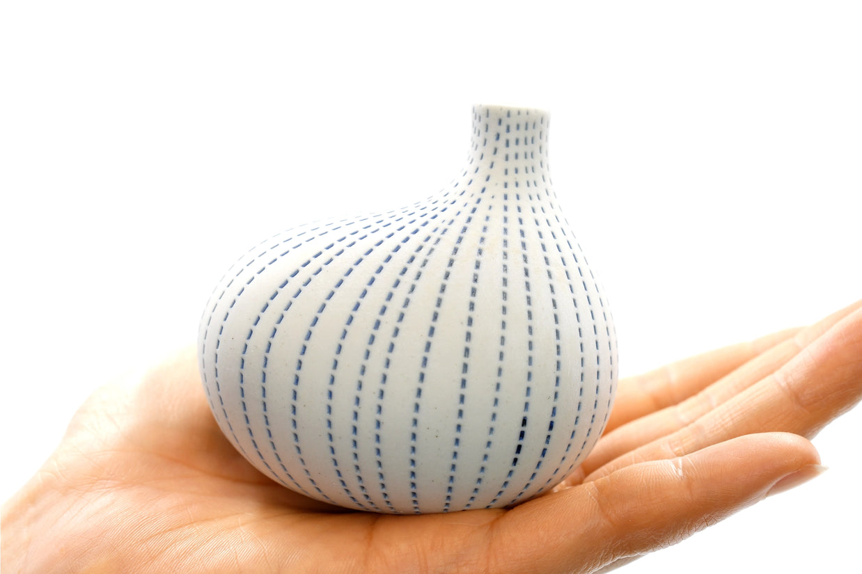 AFT Omo Blue Dotted Mini Porcelain Bud Vase