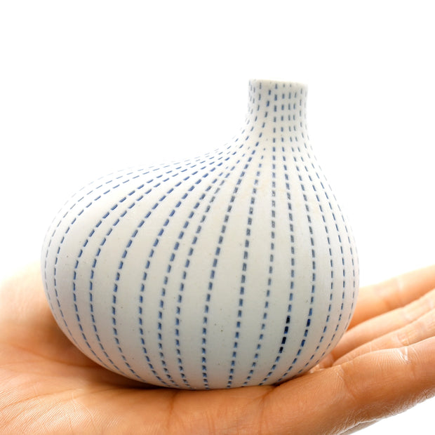 AFT Omo Blue Dotted Mini Porcelain Bud Vase
