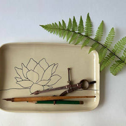CSF Ceramics Rounded Tray: Lotus