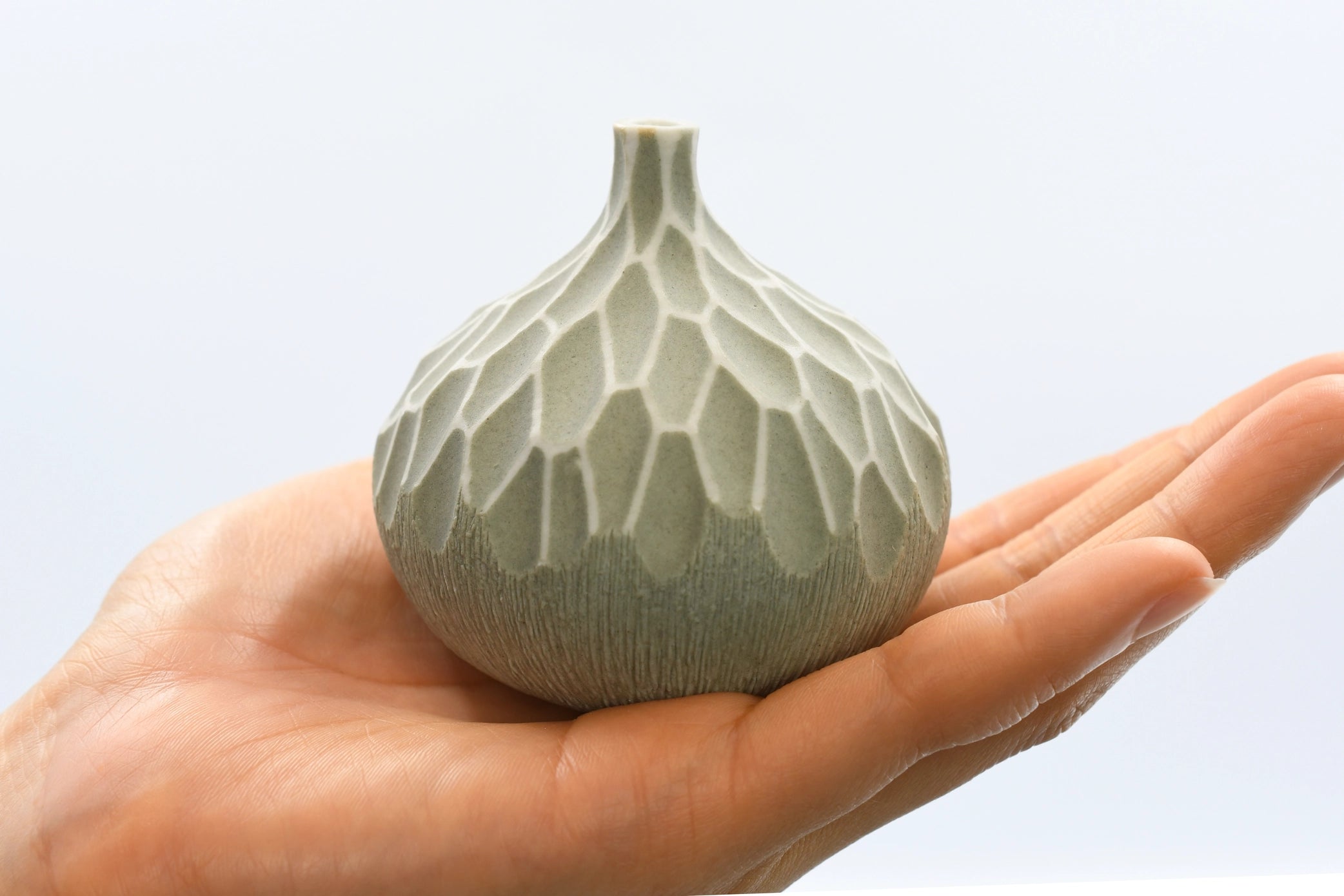 AFT Congo Tiny Carved Porcelain Bud Vase
