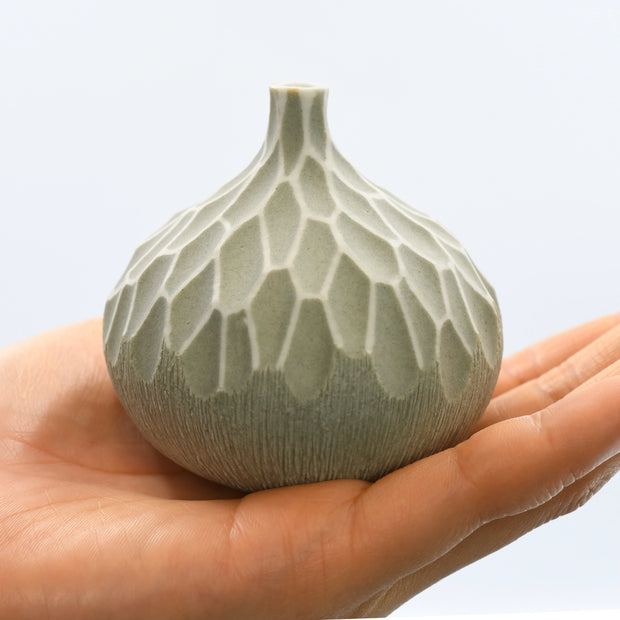 AFT Congo Tiny Carved Porcelain Bud Vase