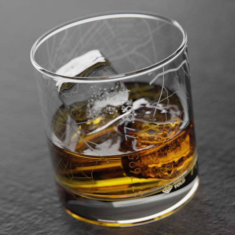 Well Told City Map Etched Whiskey Rocks Glass - Richmond, VA