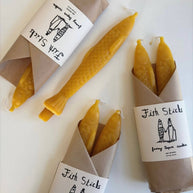 Tinned Candle Handmade Fancy Beeswax Fish Shaped Taper Candles