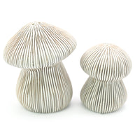 Art Floral Trading Brown Striped Mushroom Porcelain Salt and Pepper Shaker Set