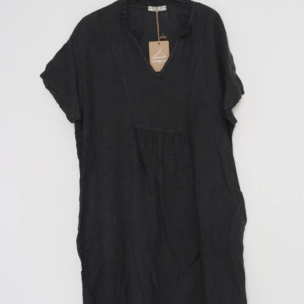 LÈA & LUC Ruffled Collar Short Dress