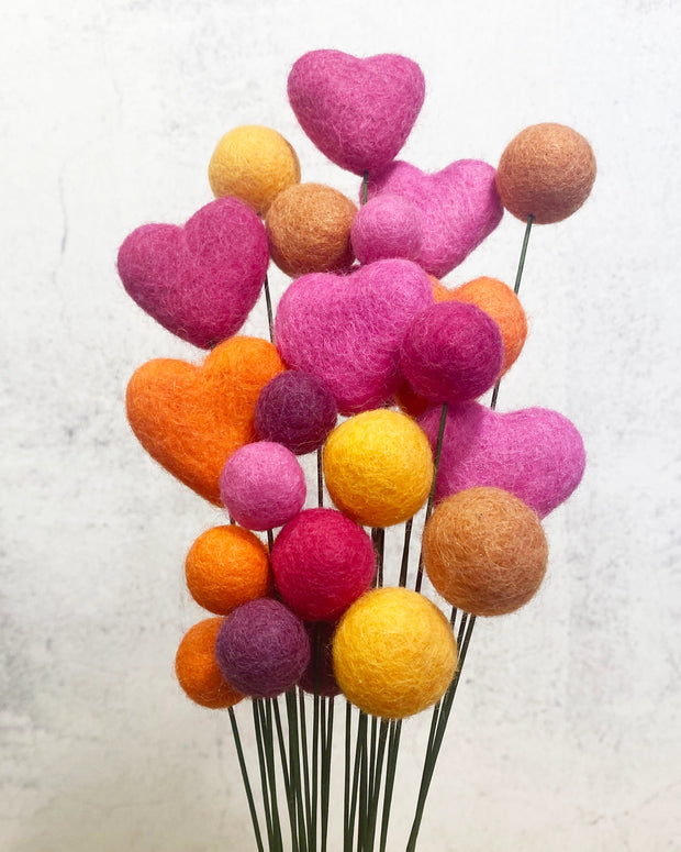 Felt Heart Ball Bouquet