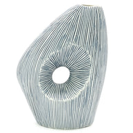 AFT Blue Striped Spezia Mini M-Handcrafted Porcelain Bud Vase