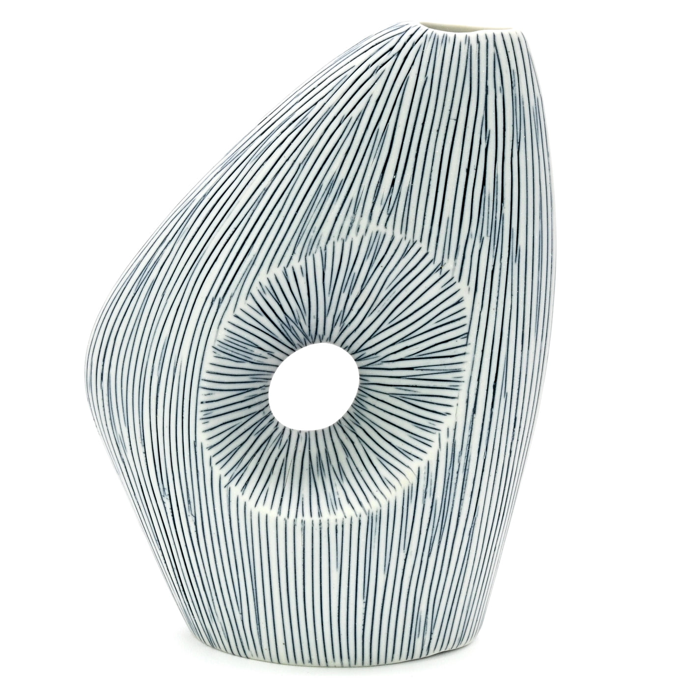 AFT Blue Striped Spezia Mini M-Handcrafted Porcelain Bud Vase