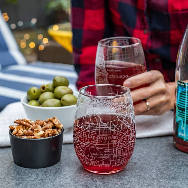 Well Told Richmond, VA City Map Stemless Wine Glass