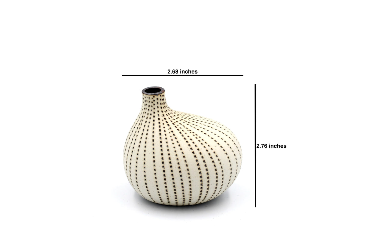 AFT Omo Brown Dotted Mini S-Handcrafted Porcelain Bud Vase