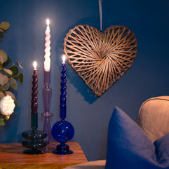 MÆGEN Coloured Glass Taper Candle Holder in Ocean Teal