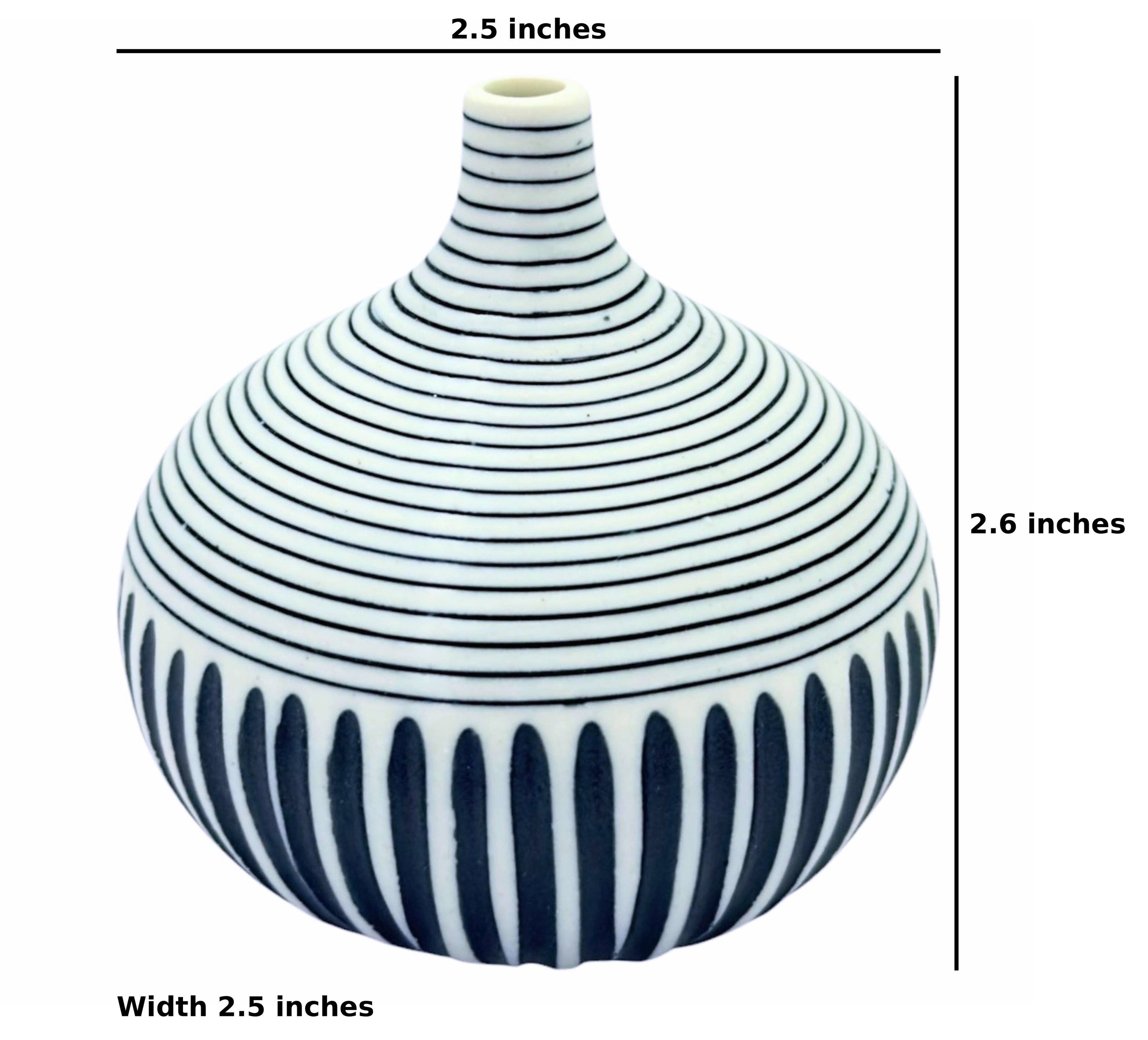 Art Floral Trading CONGO TINY S-Handcrafted Multi-Striped Porcelain Bud Vase