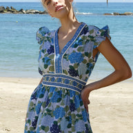 Bindu Mini Celine Dress Hydrangeas