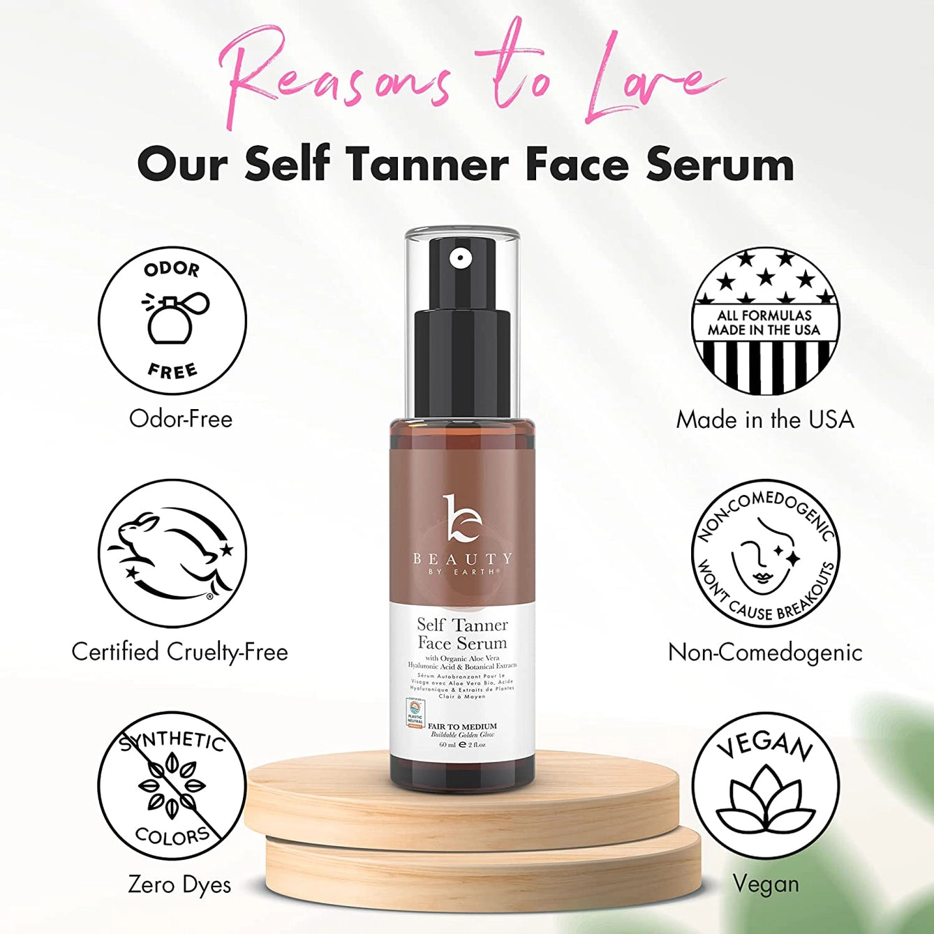 Beauty by Earth Self Tanner Hyaluronic Acid Face Serum