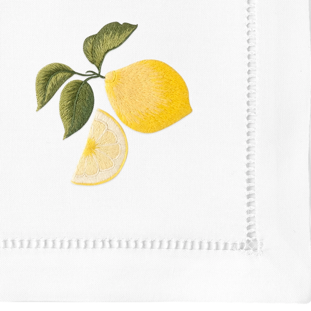 Hand-Embroidered - Lemons Napkins