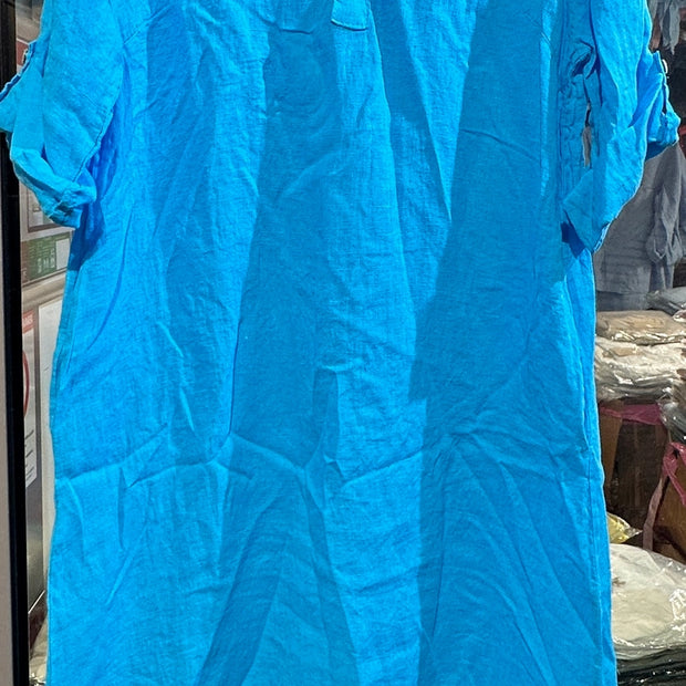 LÉA & LUC - Collared Half Button Maxi Dress