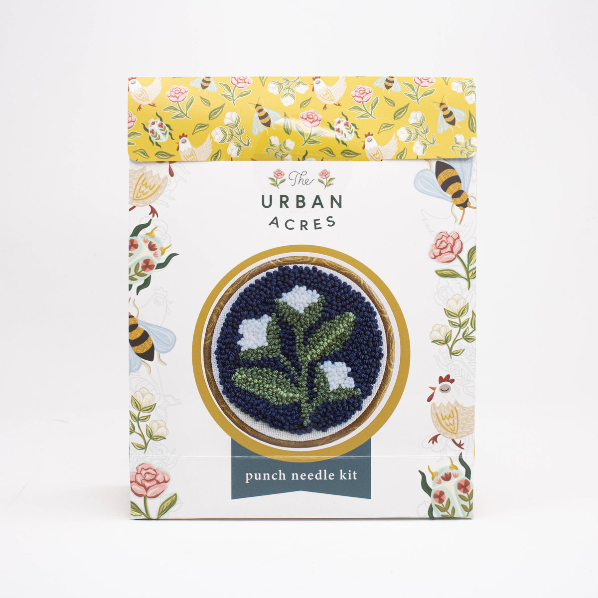 The Urban Acres Blue Floral Punch Needle Kit