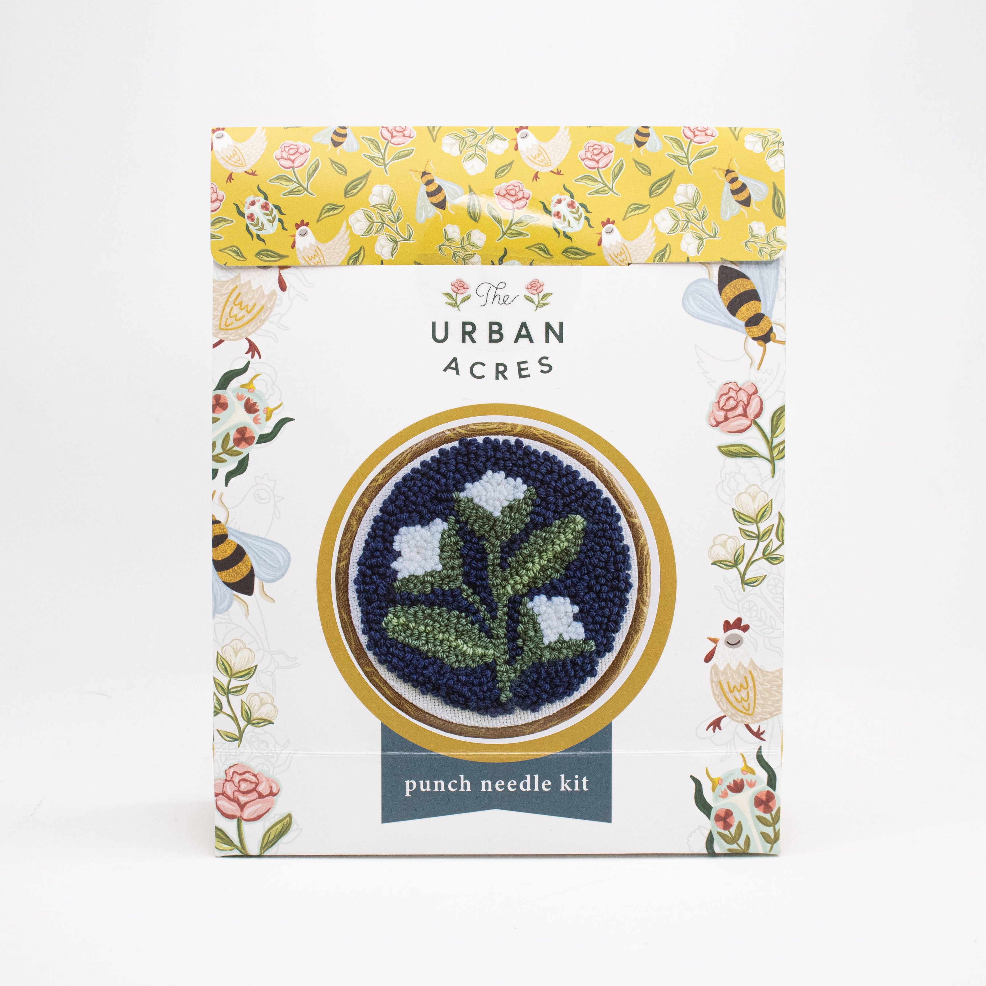 The Urban Acres Blue Floral Punch Needle Kit