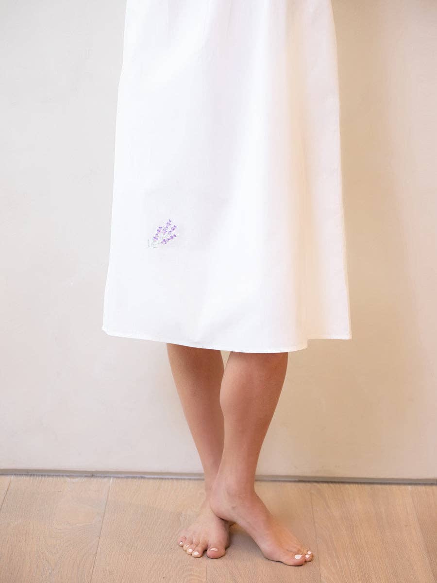 Violet White Cotton Nightgown